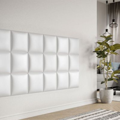 PAG kárpitozott fali panel 30x30 - fehér ökobőr