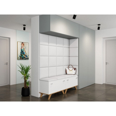 PAG kárpitozott fali panel 30x30 - fehér ökobőr