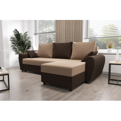 Elegáns kanapégarnitúra FLORIANA - sötétbarna / barna