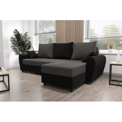 Elegáns kanapégarnitúra FLORIANA - szürke / fekete