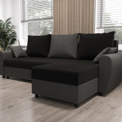 Elegáns kanapégarnitúra FLORIANA - fekete / szürke