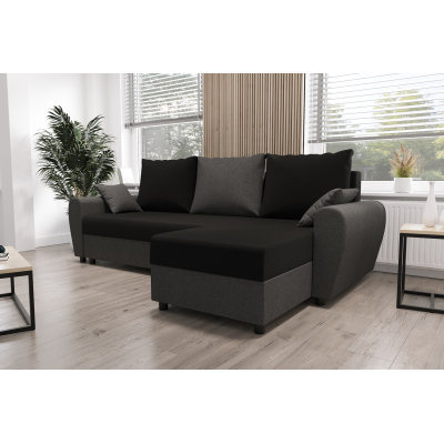 Elegáns kanapégarnitúra FLORIANA - fekete / szürke