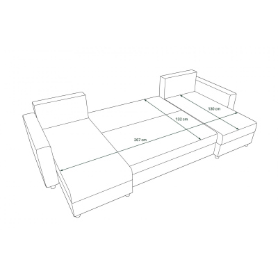 SANVI kinyitható U-alakú ülőgarnitúra - világos szürke / szürke