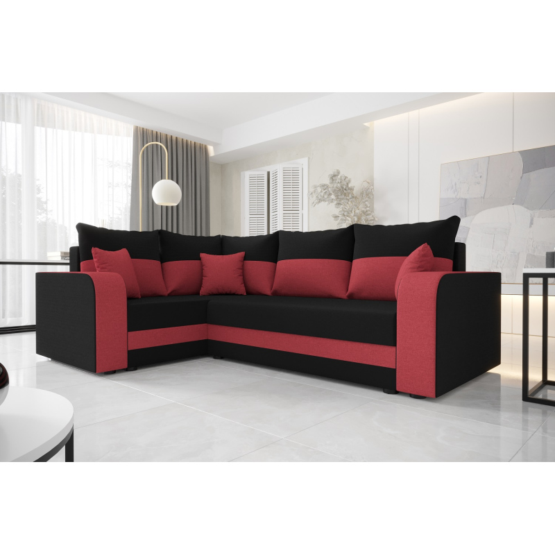 Kényelmes HORTENZIE ülőgarnitúra karfával - fekete / piros