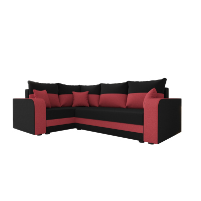Kényelmes HORTENZIE ülőgarnitúra karfával - fekete / piros