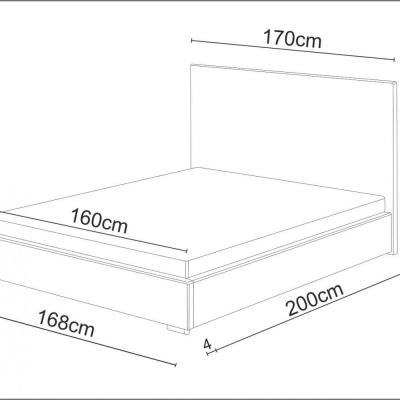 FLEK 4 franciaágy 160x200 - fekete