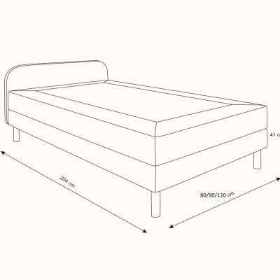 HENRYK 2 90x200 ágy tinédzsereknek fémlabakkal - barna