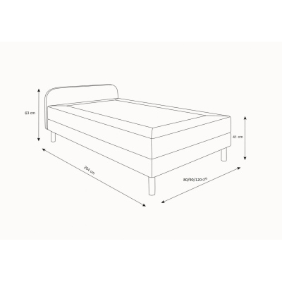 HENRYK 2 90x200 ágy tinédzsereknek fémlabakkal - barna