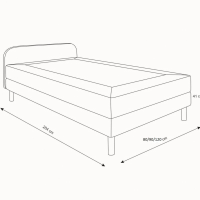 HENRYK 2 ágy a serdülő tinédzsereknek fém lábakkal 120x200 - bézs