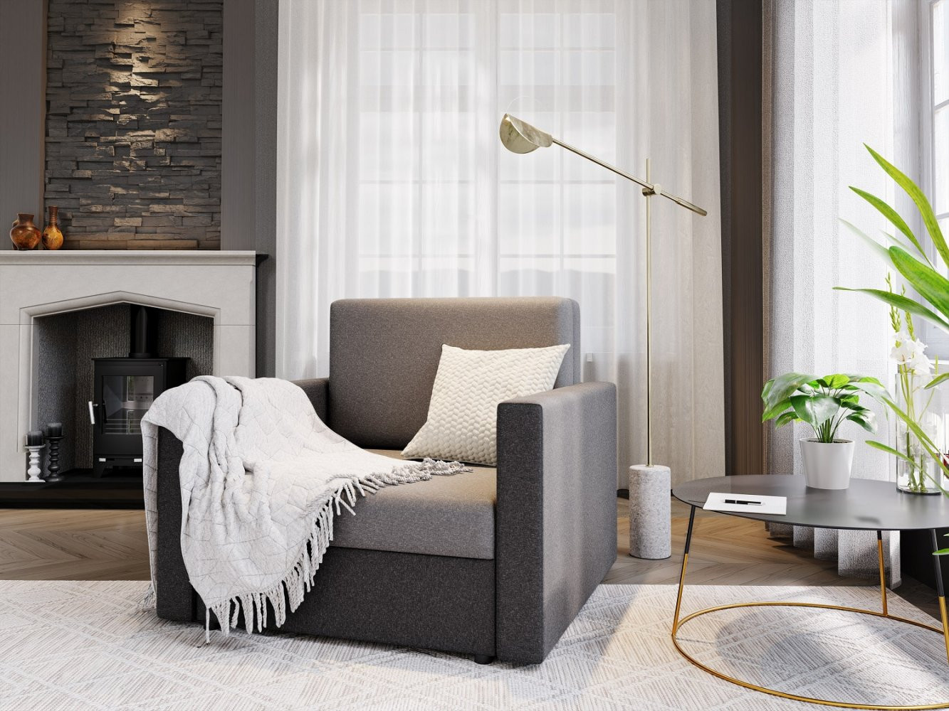 Modern ARIA 80 kinyitható kanapé - szürke 1