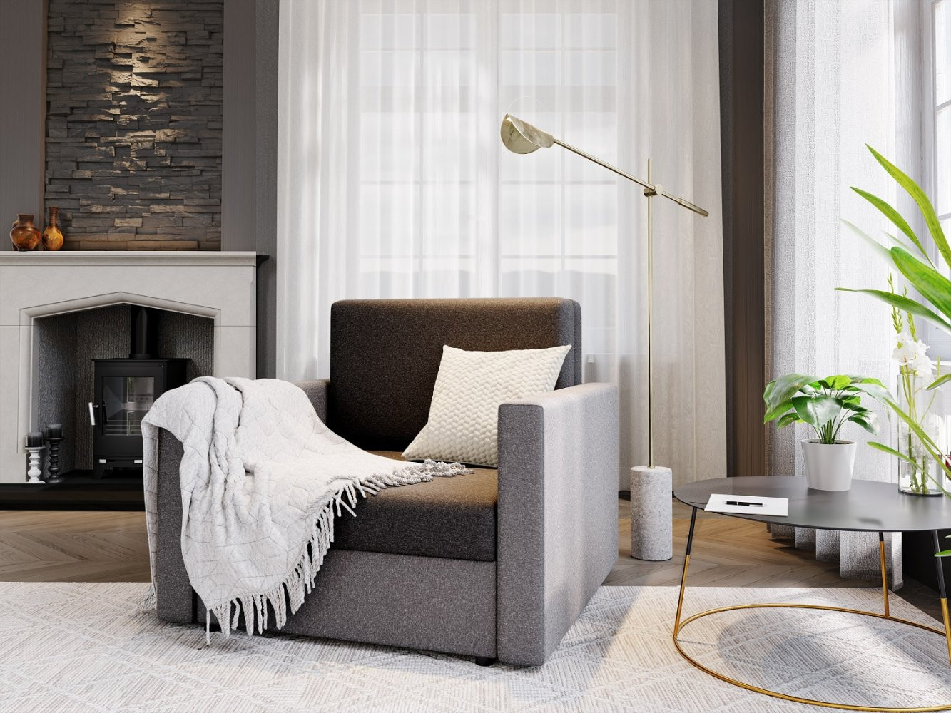 Modern ARIA 80 kinyitható kanapé - szürke 2