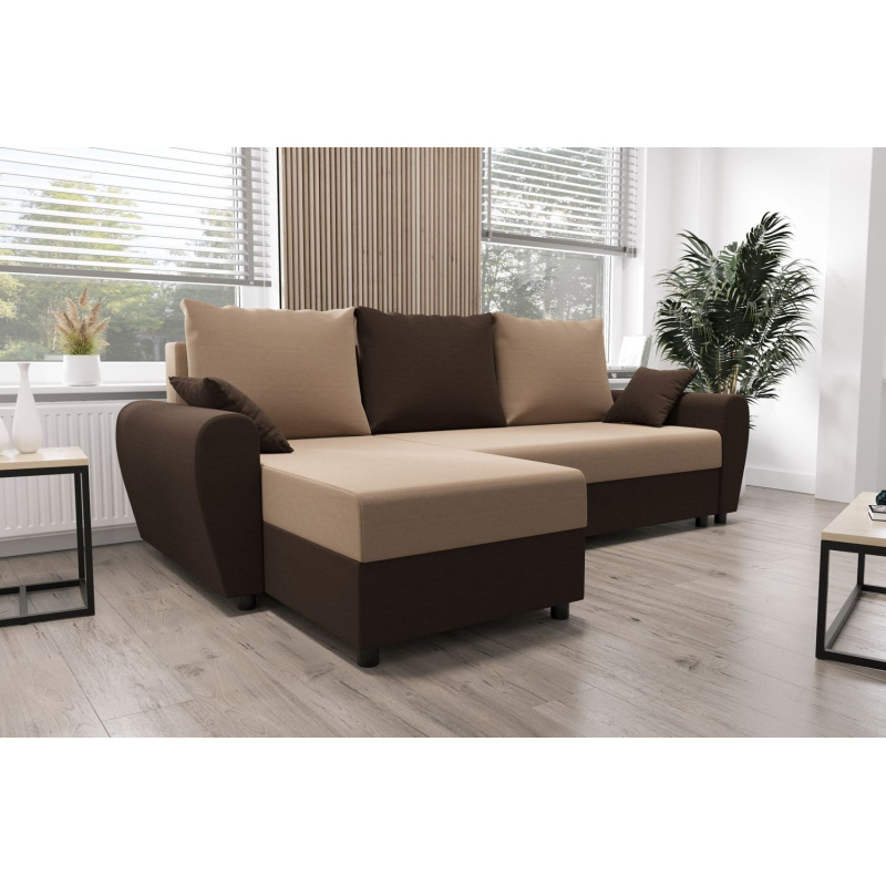 Elegáns kanapégarnitúra FLORIANA - sötétbarna / barna