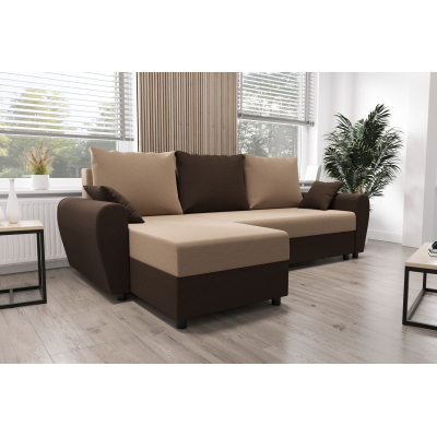 Elegáns kanapégarnitúra FLORIANA - sötétbarna / barna