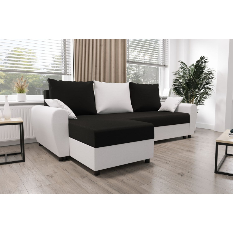 Elegáns kanapégarnitúra FLORIANA - fekete / fehér