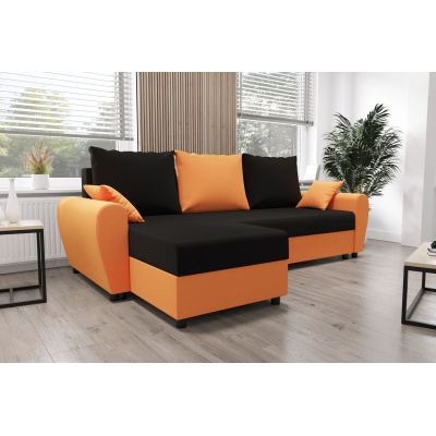FLORIANA elegáns ülőgarnitúra - fekete / narancssárga