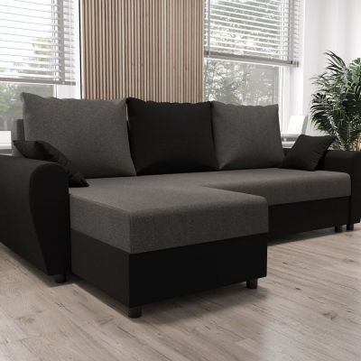 Elegáns kanapégarnitúra FLORIANA - szürke / fekete