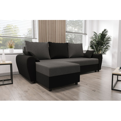 Elegáns kanapégarnitúra FLORIANA - fekete / szürke