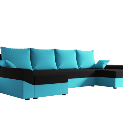 DAGMAR elegáns U-alakú ülőgarnitúra - kék / fekete
