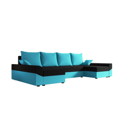 DAGMAR elegáns U-alakú ülőgarnitúra - kék / fekete