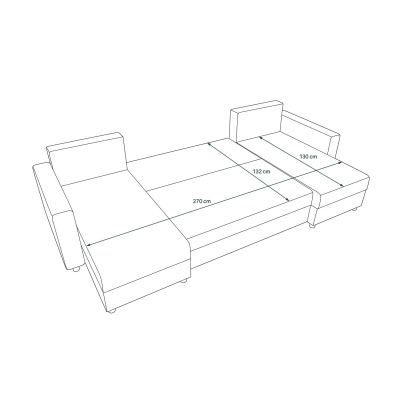 SANVI kinyitható U-alakú ülőgarnitúra - fehér / fekete