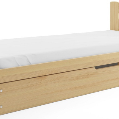 Gyerekágy tárolóhellyel matrac nélkül 90x200 LYDIE - fenyő