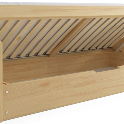 Gyerekágy tárolóhellyel és matraccal 90x200 LYDIE - fenyő