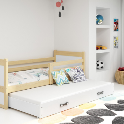 Gyerekágy pótággyal matrac nélkül 90x200 FERGUS - fenyő / fehér