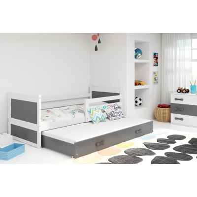 Gyerekágy pótággyal matrac nélkül 90x200 FERGUS - fehér / grafit