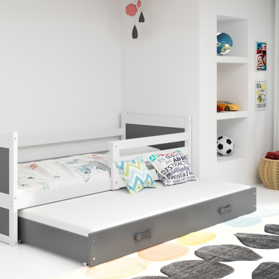 Gyerekágy pótággyal matrac nélkül 80x190 FERGUS - fehér / grafit