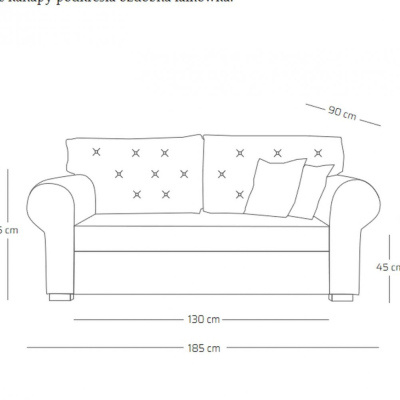 MIRA kétszemélyes kanapé - törtfehér