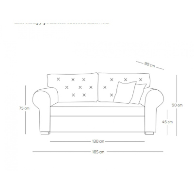 MIRA kétszemélyes kanapé - törtfehér