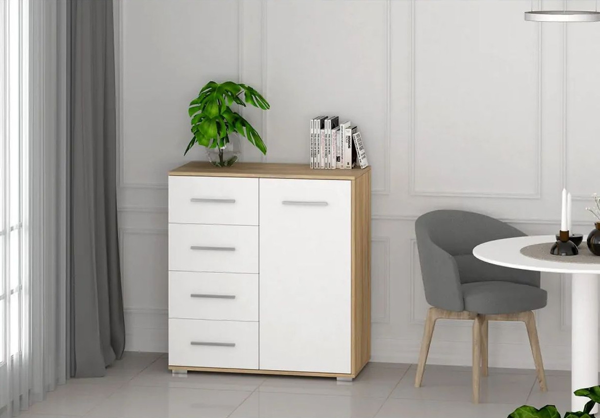 ANFISA MINI 1 praktikus komód - sonoma tölgy / fehér
