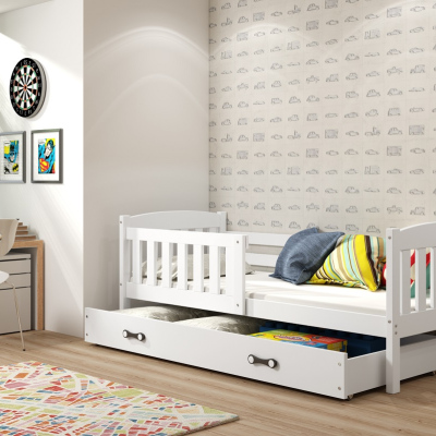 BRIGID gyerekágy ágyneműtartóval és matraccal 90x200 - fehér