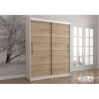 Praktikus VALA 06 gardróbszekrény - szélesség 150 cm, fehér / sonoma tölgy