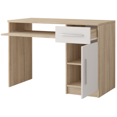 OLEG praktikus íróasztal - sonoma tölgy / fehér