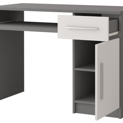 OLEG praktikus íróasztal - szürke / fehér