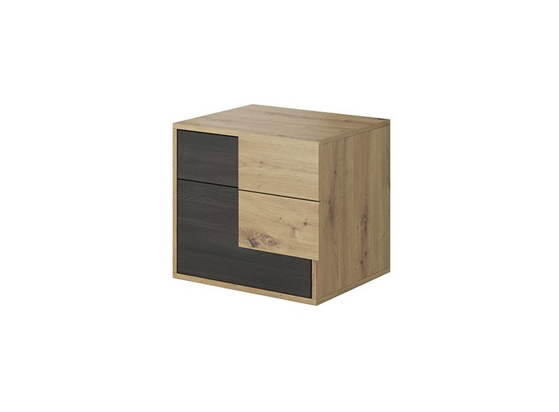 BLOOM fiókos éjjeliszekrény - artisan tölgy / fekete norvég fenyő