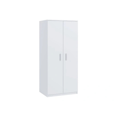 Kétajtós, klasszikus nyitású BRYAN ruhásszekrény - szélesség 90 cm, fehér