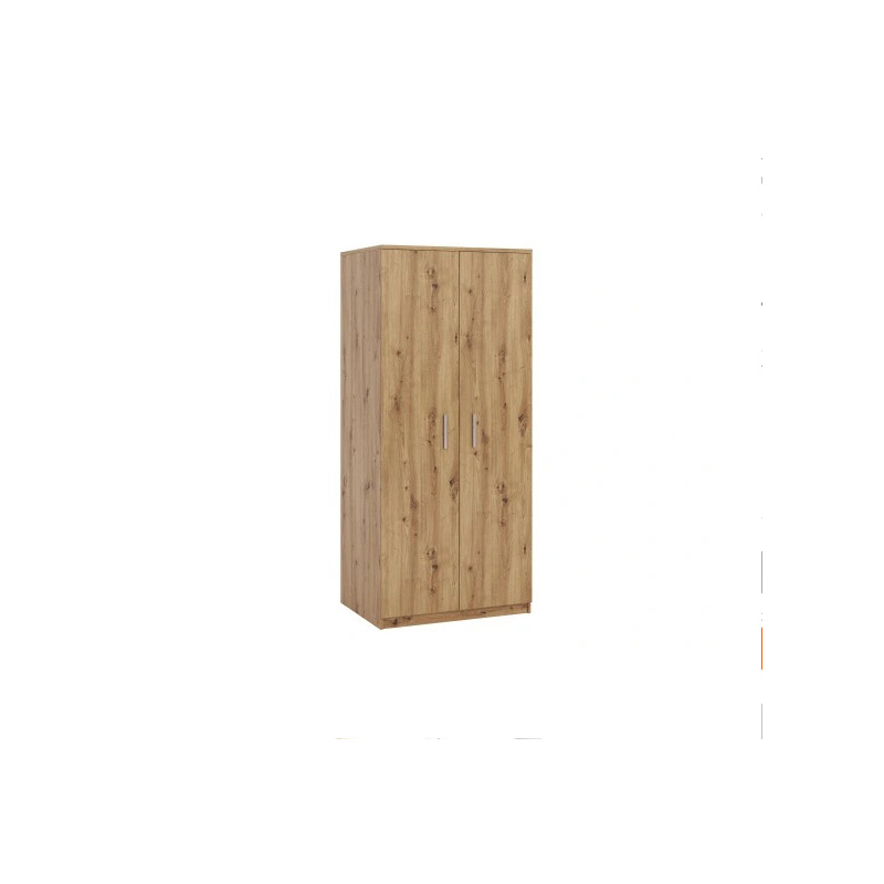 Kétajtós, klasszikus nyitású BRYAN ruhásszekrény - szélesség 90 cm, artisan tölgyfa