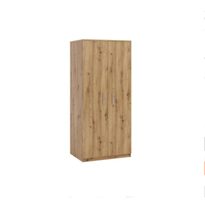 Kétajtós, klasszikus nyitású BRYAN ruhásszekrény - szélesség 90 cm, artisan tölgyfa