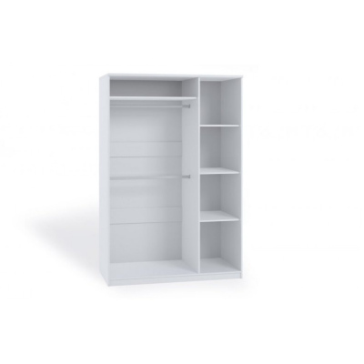 Háromajtós, klasszikus nyitású BRYAN ruhásszekrény - szélesség 135 cm, fehér