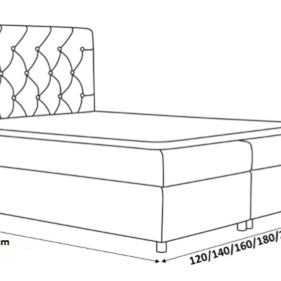 Diana boxspring kárpitozott ágy bézs 160 + ingyenes topper