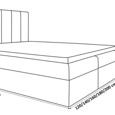Daria nagy kárpitozott ágy szürke 200 + ingyenes topper