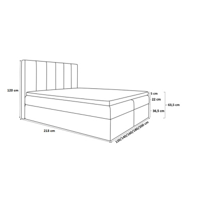 Daria nagy kárpitozott ágy szürke 200 + ingyenes topper