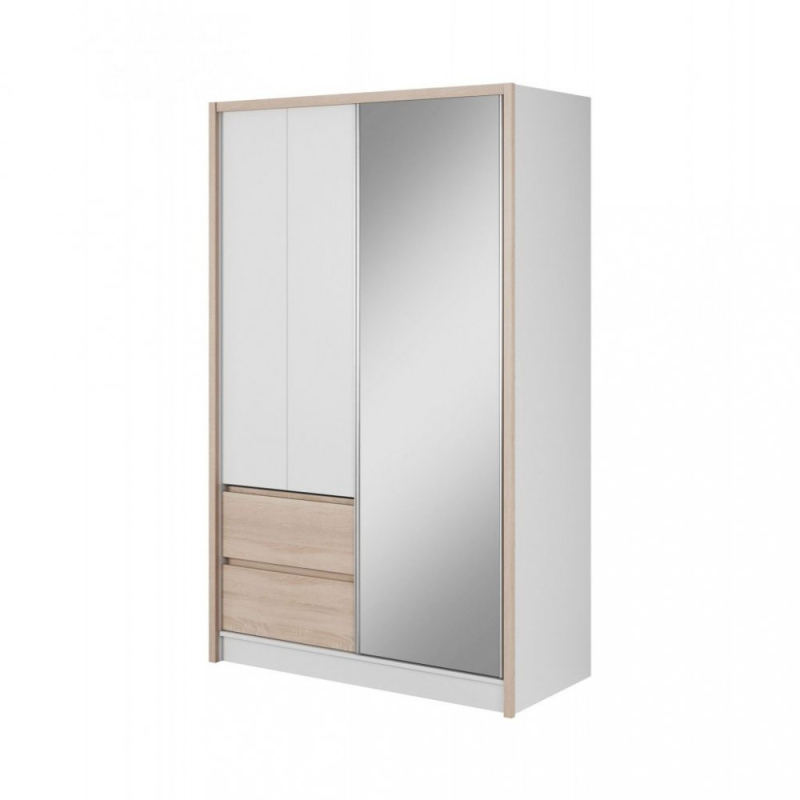Fiókos ruhásszekrény tükörrel 150 cm SALOME - sonoma tölgyfa