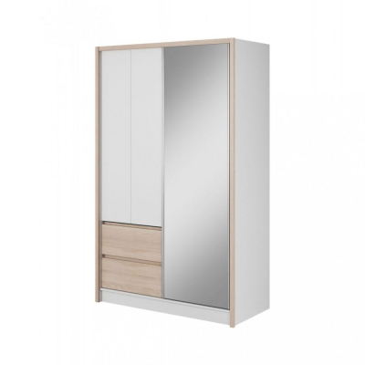 Fiókos ruhásszekrény tükörrel 150 cm SALOME - sonoma tölgyfa