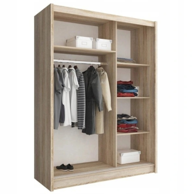 MARVAN üvegszekrény tükörrel 130 cm - fehér