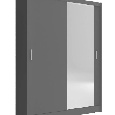MARVAN üvegszekrény tükörrel 130 cm - grafit