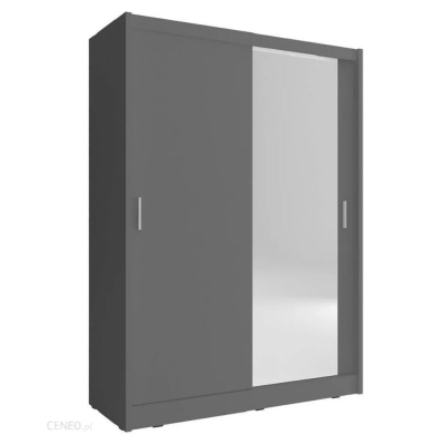MARVAN üvegszekrény tükörrel 130 cm - grafit