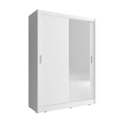 MARVAN üvegszekrény tükörrel 150 cm - fehér